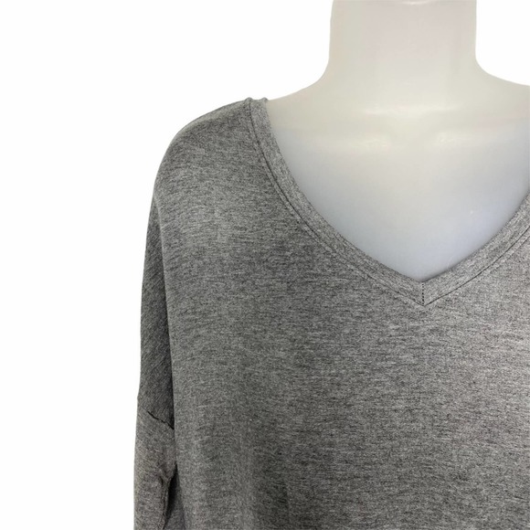 Soma Blouse Womens Loungewear Long Sleeve Top Stretch V Neck Soft Gray Medium - Picture 4 of 10